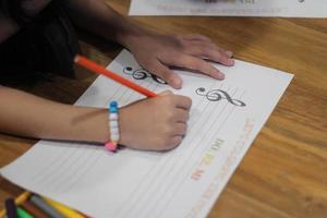 Music class student drawing music musical notes photo