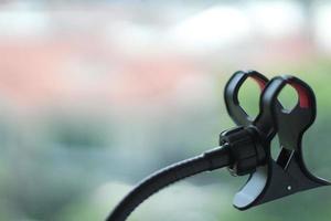 Mic clamp photo with natural blur background