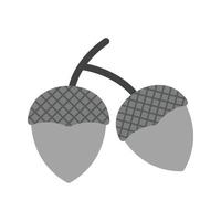 Acorns Flat Greyscale Icon vector