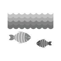 Life Under Water Flat Greyscale Icon vector