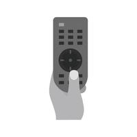 Holding Remote Flat Greyscale Icon vector