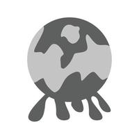 Global Pollution Flat Greyscale Icon vector