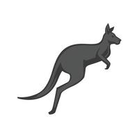 Kangaroo Flat Greyscale Icon vector