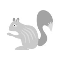 Squirrel Flat Greyscale Icon vector