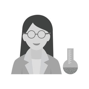 icono de escala de grises plana de químico vector