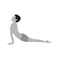 Upward Facing Dog Pose Flat Greyscale Icon vector