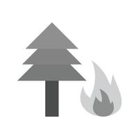 Forest Fire Flat Greyscale Icon vector