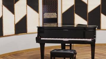 Interior of room with stylish grand piano Classic photo
