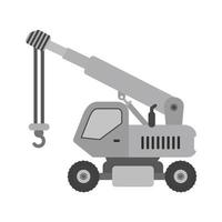 Lifter Crane Flat Greyscale Icon vector