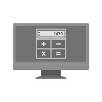 Online Calculator Flat Greyscale Icon vector