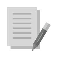 Taking Notes Flat Greyscale Icon vector