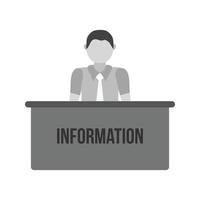 Information Desk Flat Greyscale Icon vector