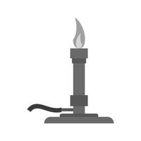 Bunsen Burner Flat Greyscale Icon vector