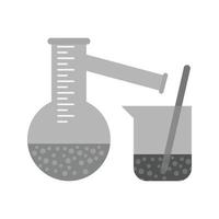 mezclar productos químicos i icono plano en escala de grises vector