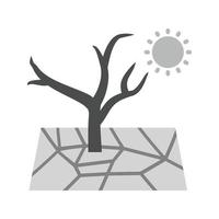 Drought Flat Greyscale Icon vector