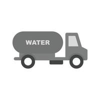 Water Truck Flat Greyscale Icon vector