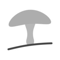 icono de hongo plano en escala de grises vector