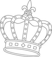 Mardi Gras King Crown Isolated Coloring Page vector