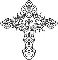 Christian Cross with Crown of Thorns Isolated vector