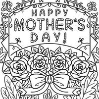 Happy Mothers Day Coloring Page for Kids vector