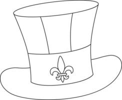 sombrero de mardi gras con símbolo de flor de lis aislado vector