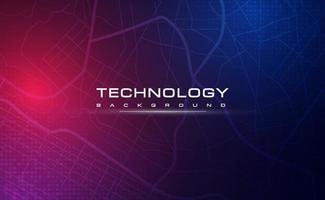 banner de tecnología digital concepto de fondo azul rosa con efecto de luz de tecnología, tecnología abstracta, datos futuros de innovación, red de Internet, big data ai, conexión de puntos de líneas, vector de ilustración