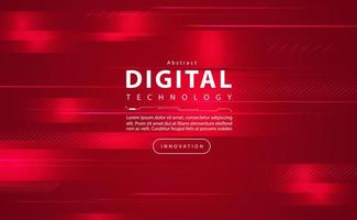 Digital technology banner red background concept, circuit technology light effect, abstract cyber tech, innovation future data, internet network, Ai big data, line dots connection, illustration vector