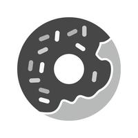 Doughnut Flat Greyscale Icon vector