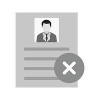 Invalid User Profile Flat Greyscale Icon vector