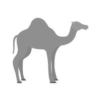 Camel Flat Greyscale Icon vector