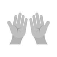 Praying Hands Flat Greyscale Icon vector