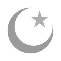 Moon and Star Flat Greyscale Icon vector