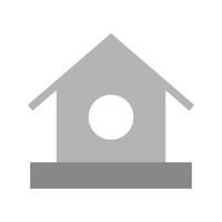 Bird Home Flat Greyscale Icon vector