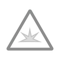 Danger of Welding Flash Flat Greyscale Icon vector