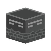 Khana Kaba Flat Greyscale Icon vector