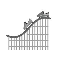 Roller Coaster Flat Greyscale Icon vector