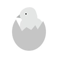 Hatched Egg Flat Greyscale Icon vector