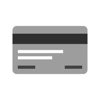 icono de tarjeta de crédito plana en escala de grises vector