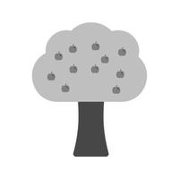 árbol de frutas icono plano en escala de grises vector