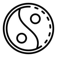 Eastern symbol of equilibrium icon, outline style vector