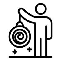 Man with a pendulum icon, outline style vector