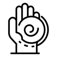 Pendulum in the palm icon, outline style vector