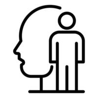 Human head and man icon, outline style vector