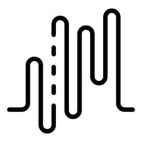 Sound wave icon, outline style vector