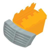 Car grille icon, isometric style vector