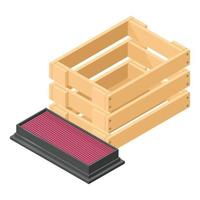 Car filter icon, isometric style vector