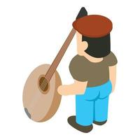 Musician icon, isometric style vector