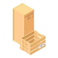 Transport packaging icon, isometric style vector