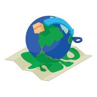 Worldwide delivery icon, isometric style vector