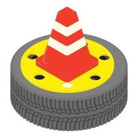 Traffic symbol icon, isometric style vector